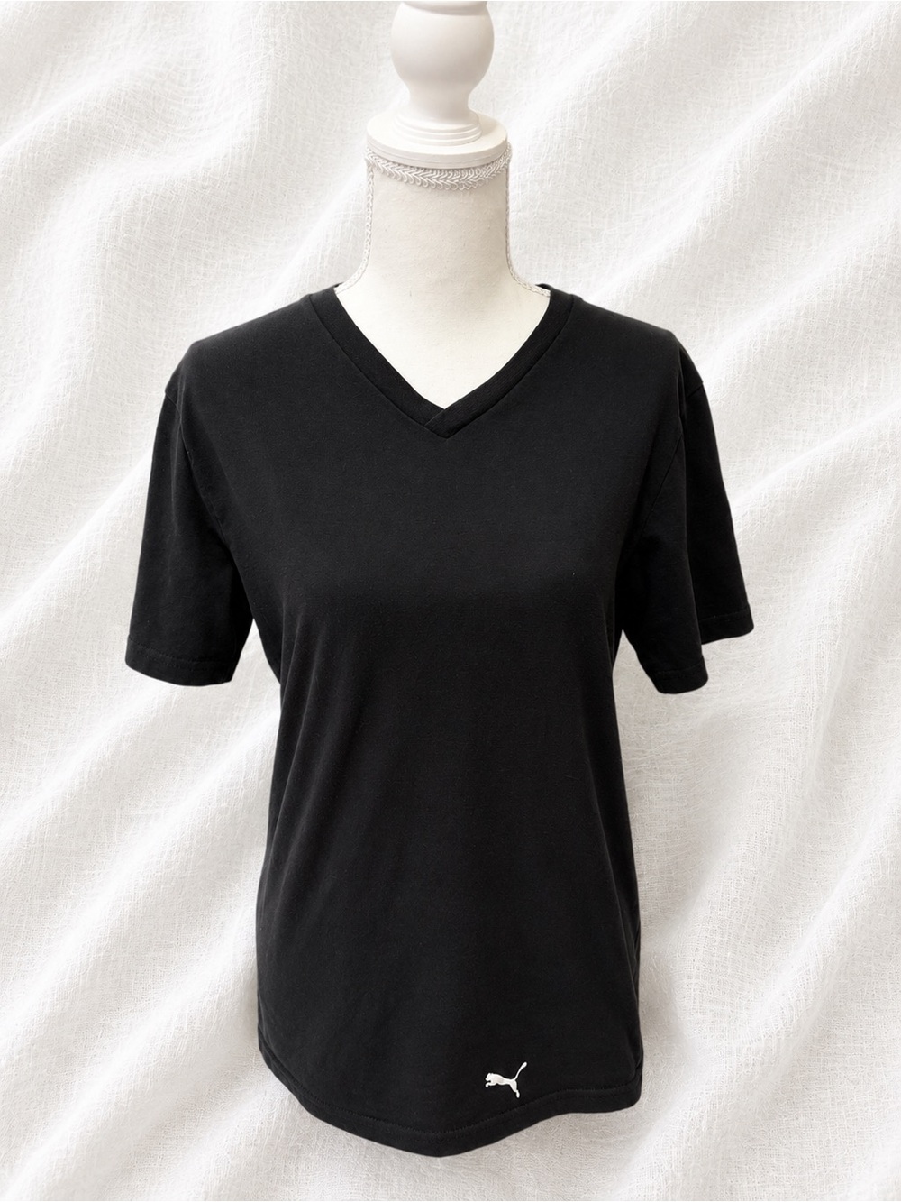Puma Black V-Neck Short Sleeve Tee